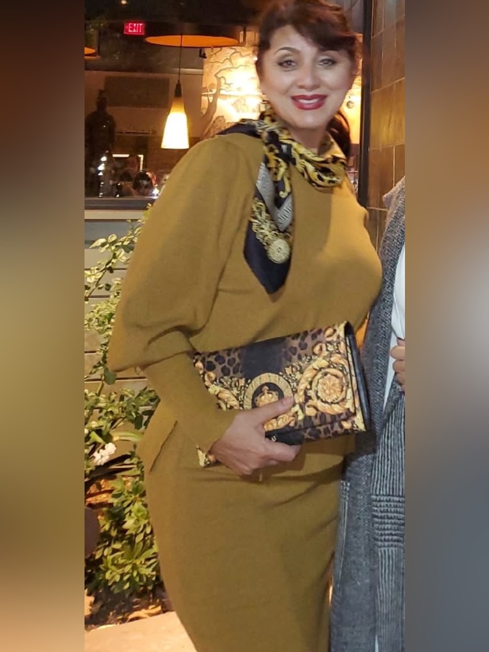 Mustard Gold Knit sweater and skirt